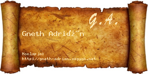 Gneth Adrián névjegykártya